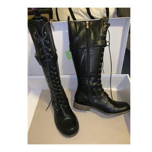 Black knee high boots